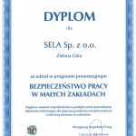 Sela BHP - certyfikat
